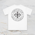 Veritas {XP} Minimal Latin Crest Tee - White
