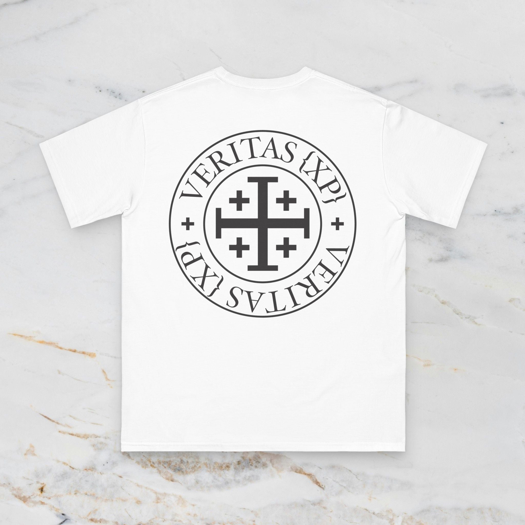 Veritas {XP} Minimal Latin Crest Tee - White