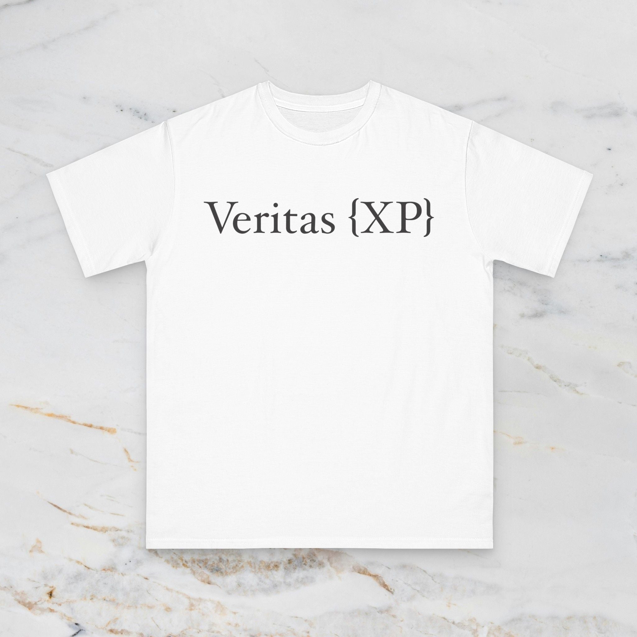 Veritas {XP} Minimal Latin Crest Tee - White