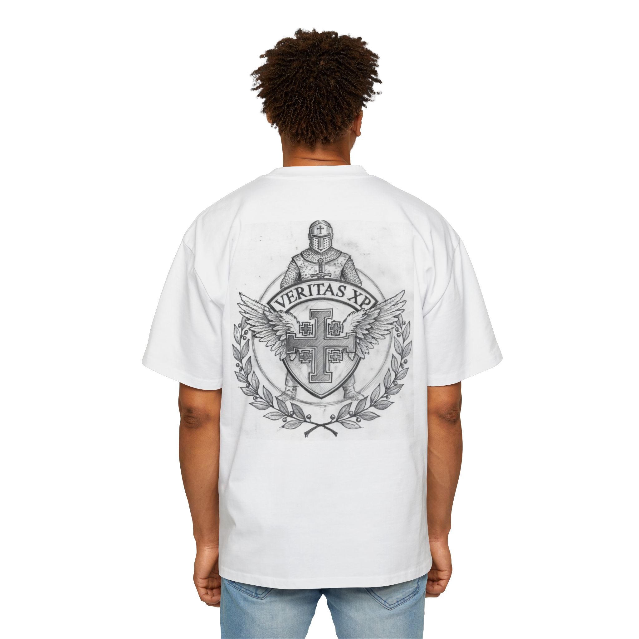 Oversized Tee — VeritasXP Crest Graphic Men's T-Shirt