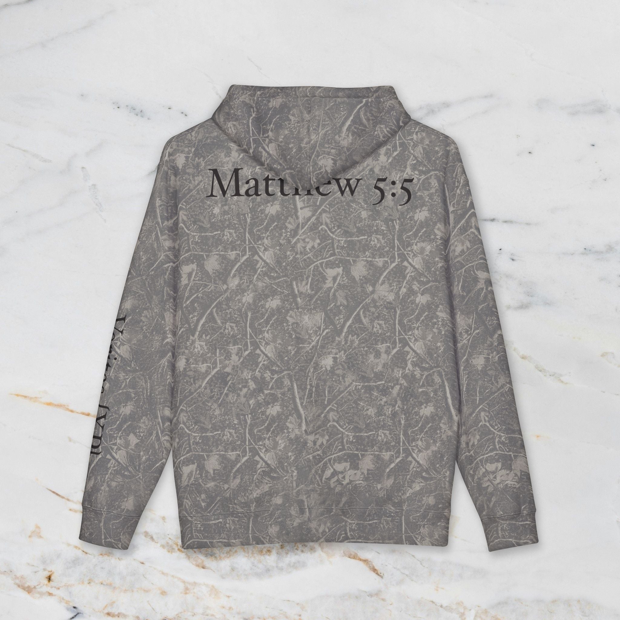 Veritas {XP} Logo - Matthew 5:5 Scripture Heavyweight Hooded Sweatshirt