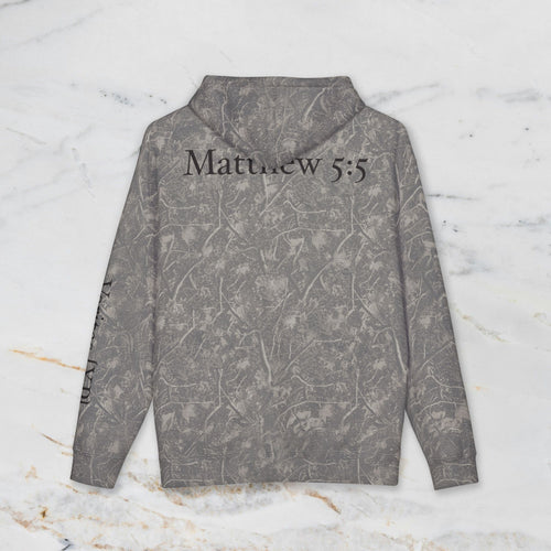 Veritas {XP} Logo - Matthew 5:5 Scripture Heavyweight Hooded Sweatshirt