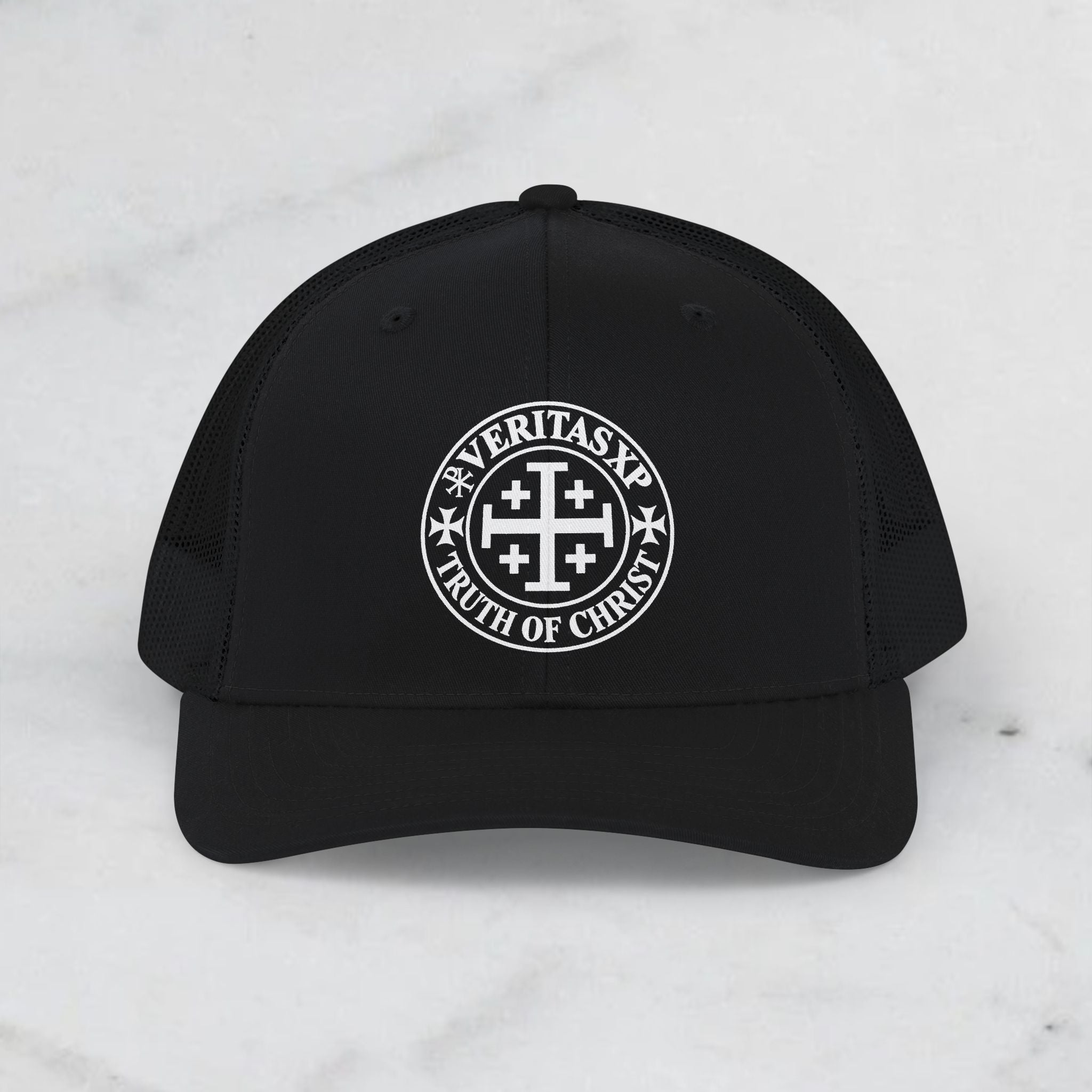 Richardson 112 Trucker Hat— Print Cross Snapback