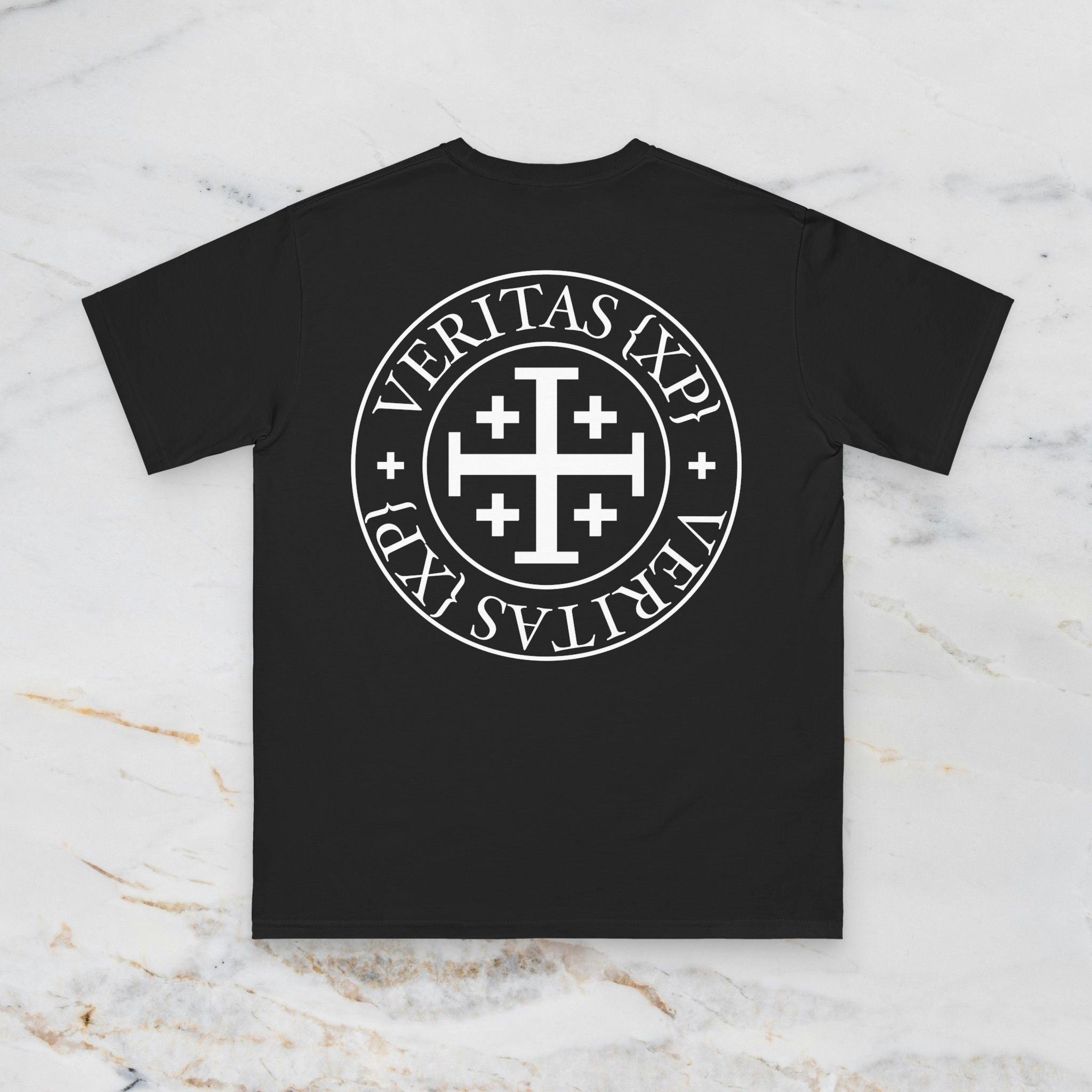 Veritas {XP} Minimal Latin Crest Tee - Black